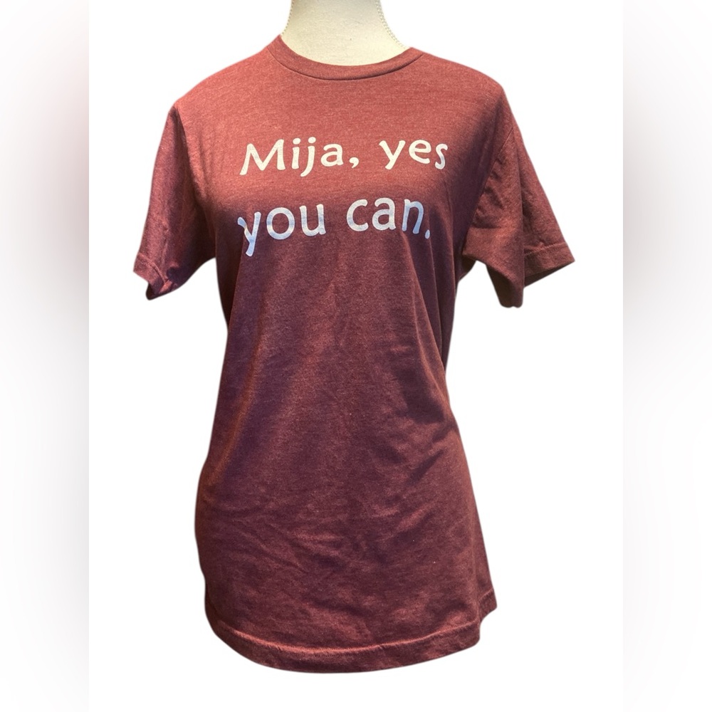 Tultex Maroon Crew Neck Mija, yes you can T-Shirt